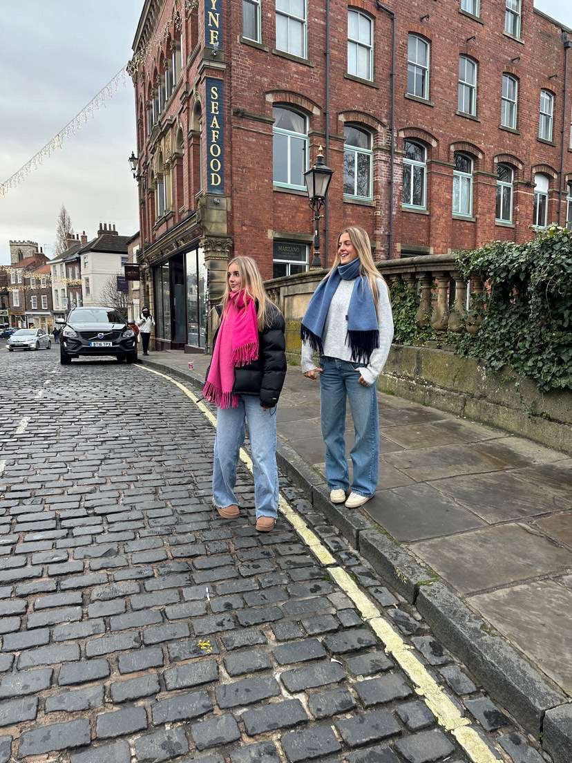 Eliza Scarf - Navy/Sky Blue