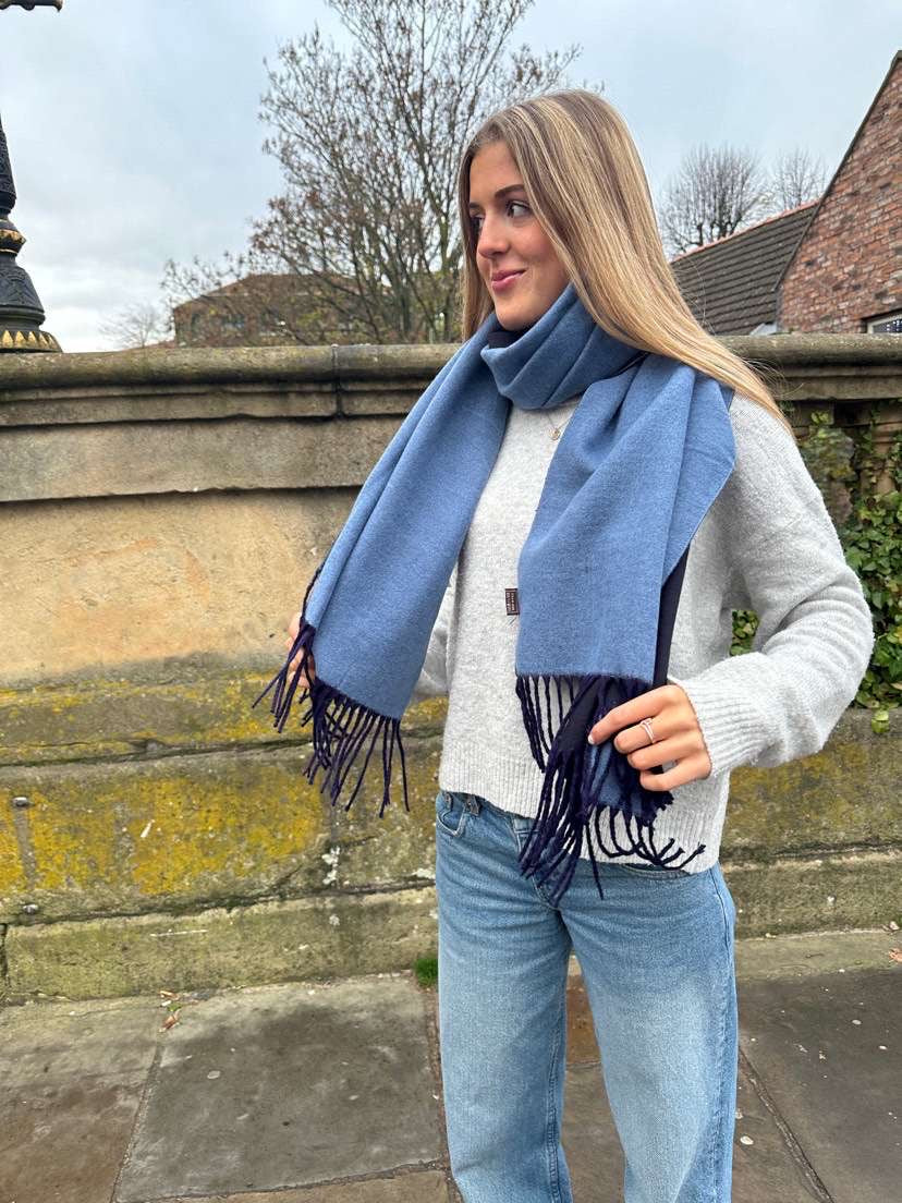 Eliza Scarf - Navy/Sky Blue