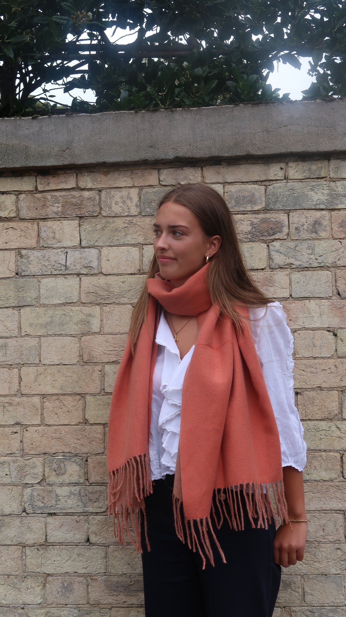 Apricot Cashmere Blend Scarf