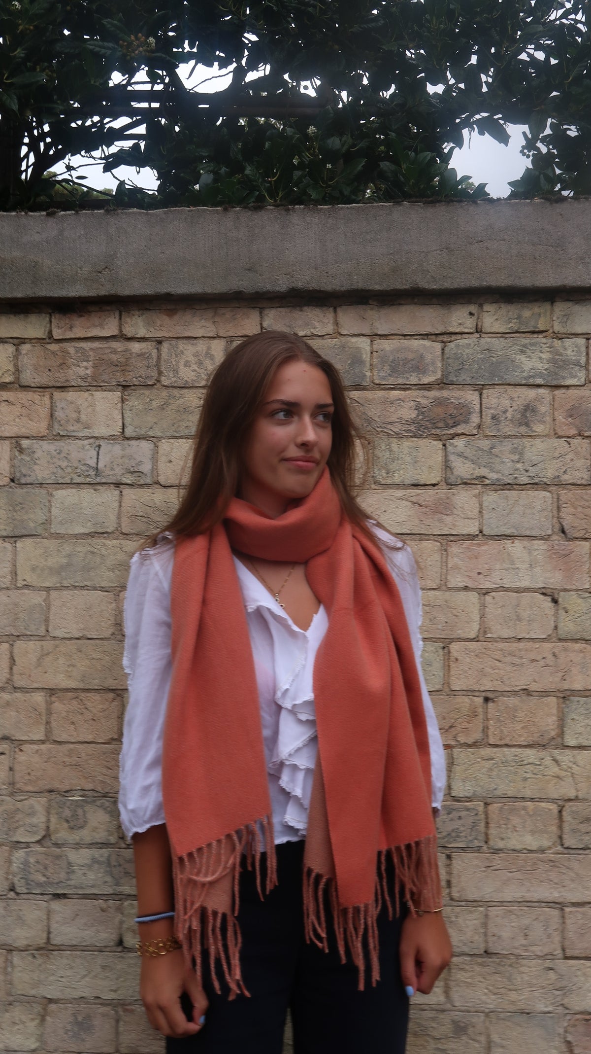 Apricot Cashmere Blend Scarf